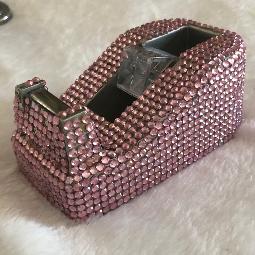 Pink Rhinestone Computer Mouse, tape & stapler 3pc set! Vintage! - Picture 10 of 12